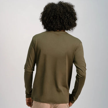 Men's Organic Pima Cotton Long Sleeve Shirt color green