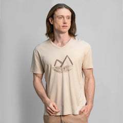 Men's Eco Print Pima Cotton V-Neck T-Shirt