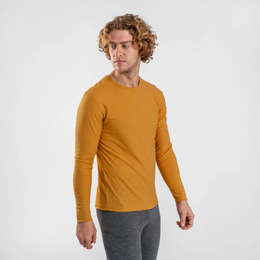 mens low impact dye long sleeve tshirt color gold