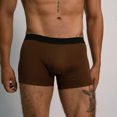 Men's Organic Pima Cotton Boxer Briefs color brown