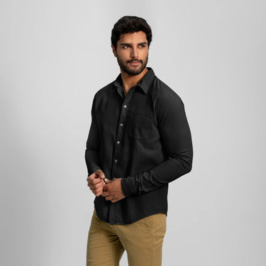 mens natural fiber classic shirt color black