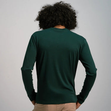 Men's Organic Pima Cotton Long Sleeve Shirt color dark teal