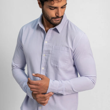 mens natural product twill buttonup chest pocket shirt color thistle