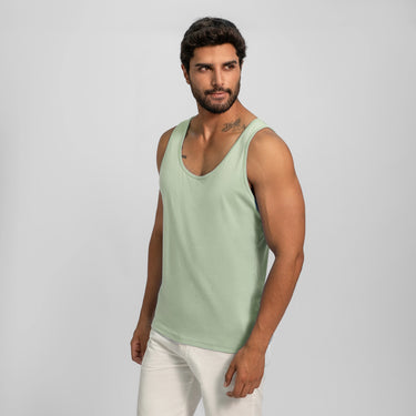 mens silky soft tank top color light mint