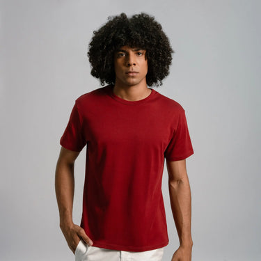 mens non toxic crew neck color maroon