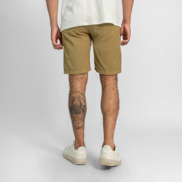 mens organic materials slim fit drill shorts color light olive