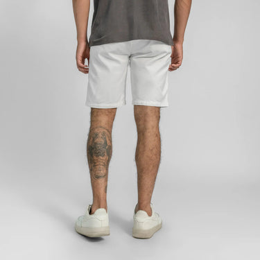 mens organic materials slim fit drill shorts color white