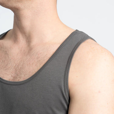Men's Organic Pima Cotton Tank Top color gray