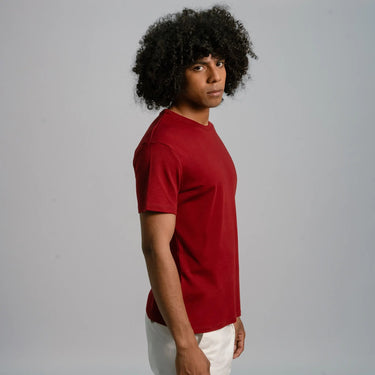 Men's Organic Pima Cotton T-Shirt color maroon