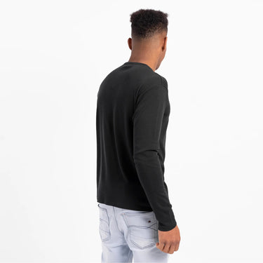 Men's Organic Pima Cotton Long Sleeve Shirt color black