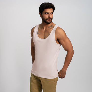 mens silky soft tank top color pale pink