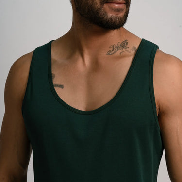 mens silky soft tank top color dark teal