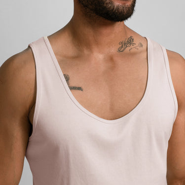 mens silky soft tank top color pale pink