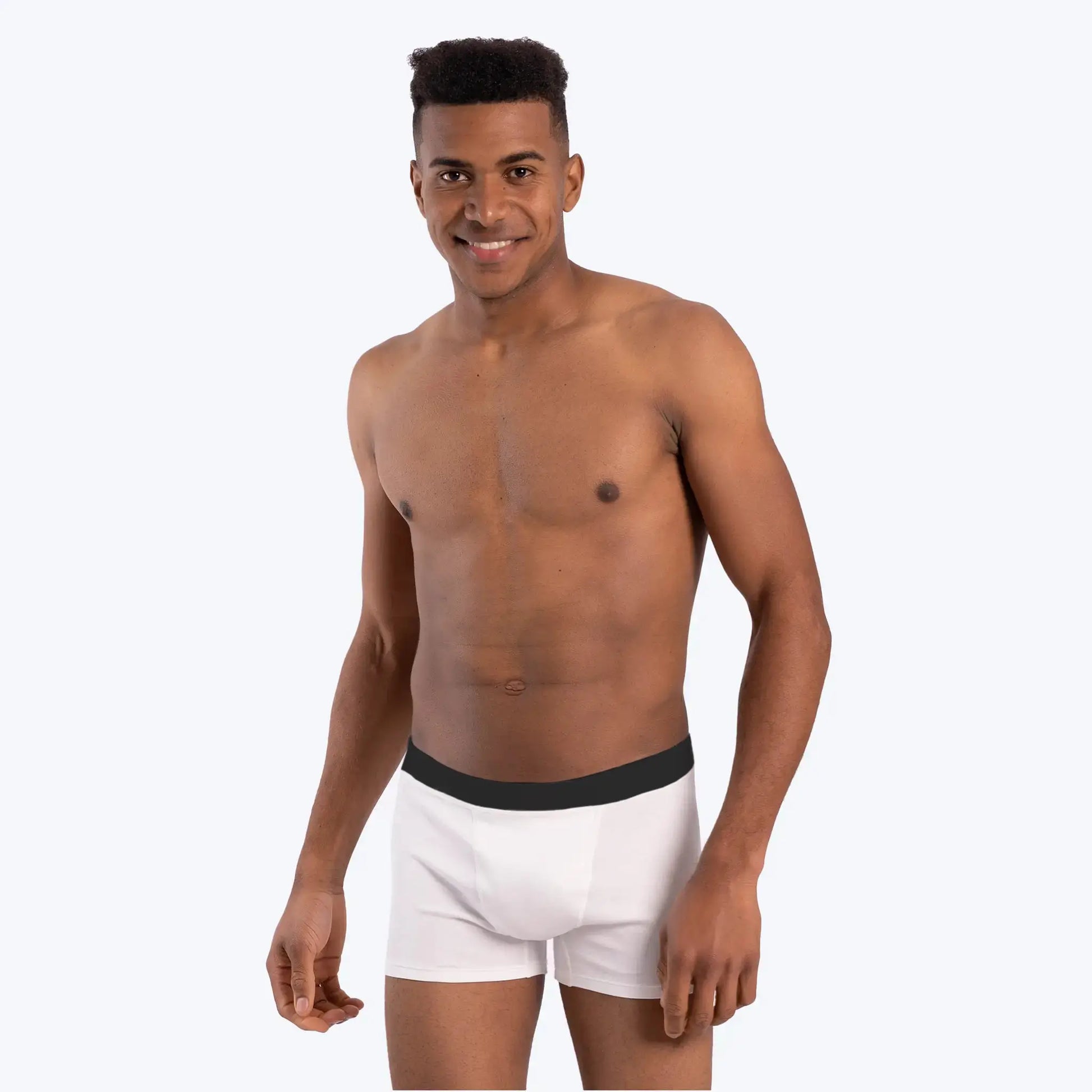 Men's Organic Pima Cotton Boxer Briefs color White
