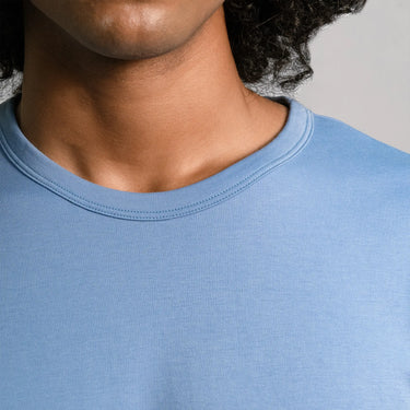 mens single origin crew neck color sky blue