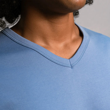 Men's Organic Pima Cotton V-Neck T-Shirt color sky blue