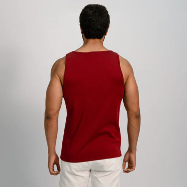 Men's Organic Pima Cotton Tank Top color maroon