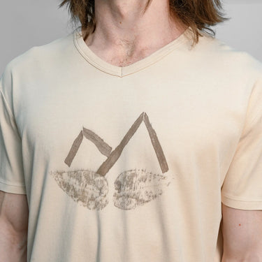 mens sustainable clothing ecoprint vneck color ecoprint