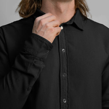 mens sustainable clothing lightweight oxford button up shirt color black