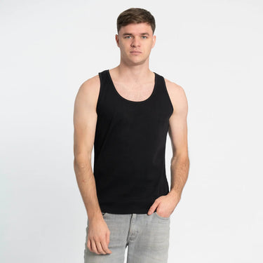 Men's Organic Pima Cotton Tank Top color black