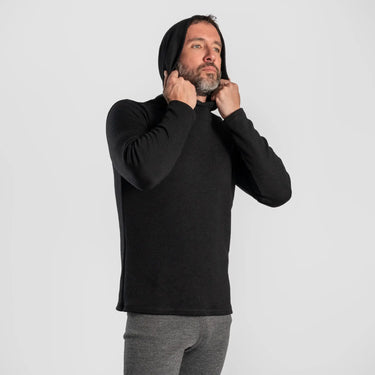 mens sweat wicking pullover hoodie lightweight color black