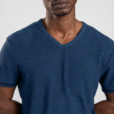 mens thermo regulate vneck tshirt color natural blue