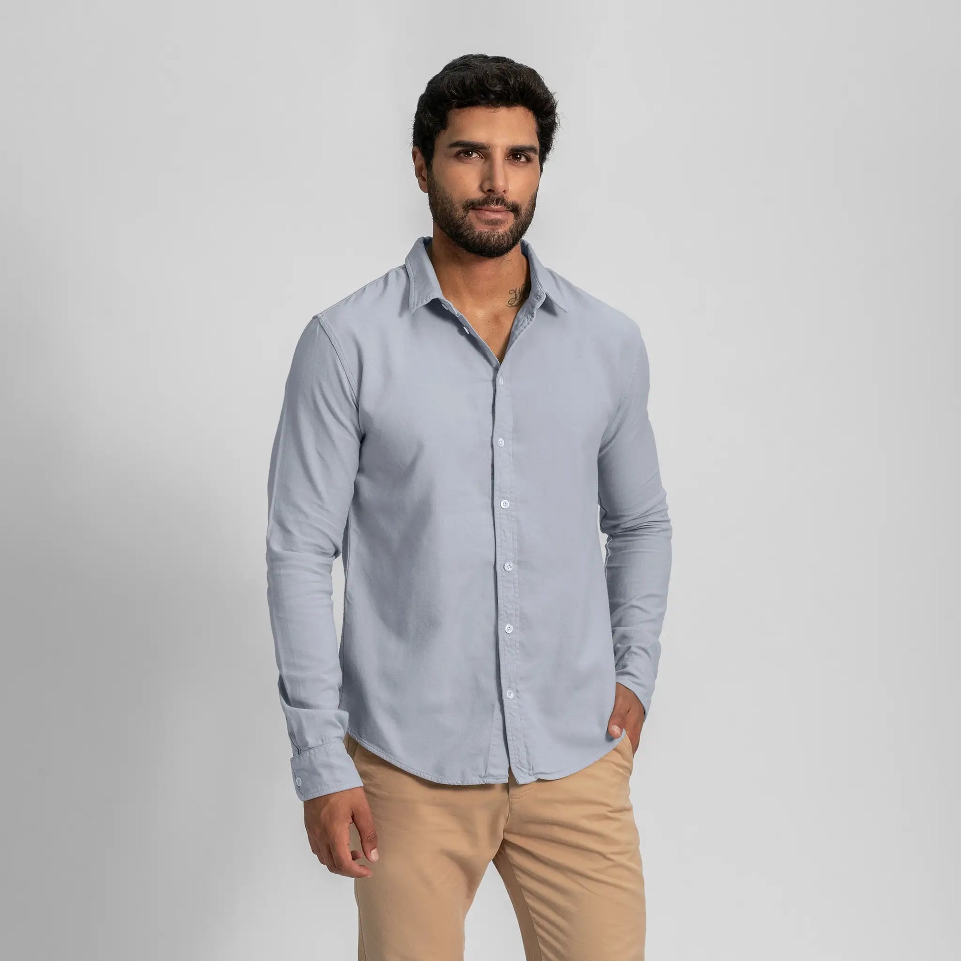 mens ultra soft lightweight oxford button up shirt color skyride