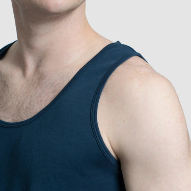 Men's Organic Pima Cotton Tank Top color navy blue