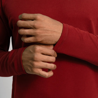 mens ultra soft tshirt long sleeve color maroon