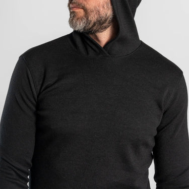 mens wind protection pullover hoodie lightweight color black