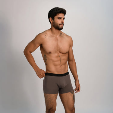 Men's Organic Pima Cotton Boxer Briefs - Ash Brown