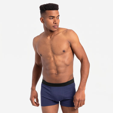 Men's Organic Pima Cotton Boxer Briefs - Deep Cobalt