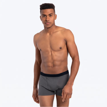 Men's Organic Pima Cotton Boxer Briefs - Faded Dark Gray