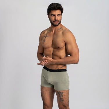 Men's Organic Pima Cotton Boxer Briefs - Light Olive
