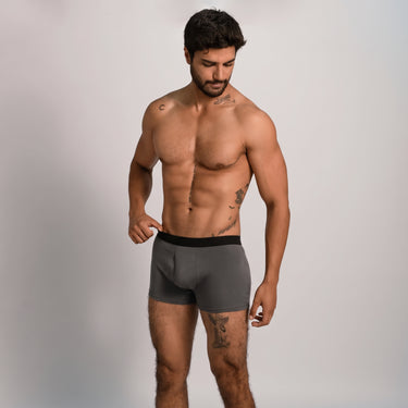 Men's Organic Pima Cotton Boxer Briefs Fly - Faded Dark Gray