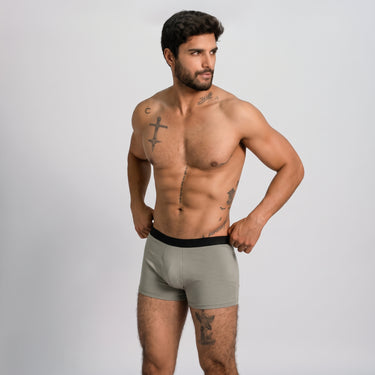 Men's Organic Pima Cotton Boxer Briefs Fly - Light Olive