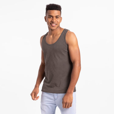 Men's Organic Pima Cotton Tank Top - Ash Brown