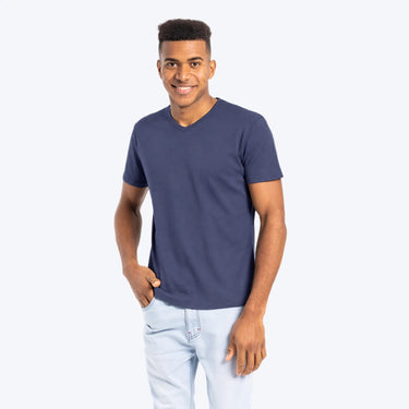 Men's Organic Pima Cotton V-Neck T-Shirt - Deep Cobalt