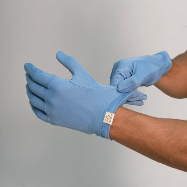 unisex biodegradable gloves color sky blue
