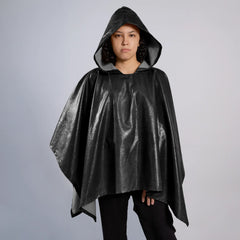 Plastic-Free Waterproof Hooded Rain Poncho