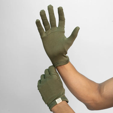 unisex natural fiber gloves color green
