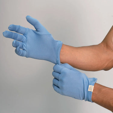 unisex plastic free gloves color sky blue

