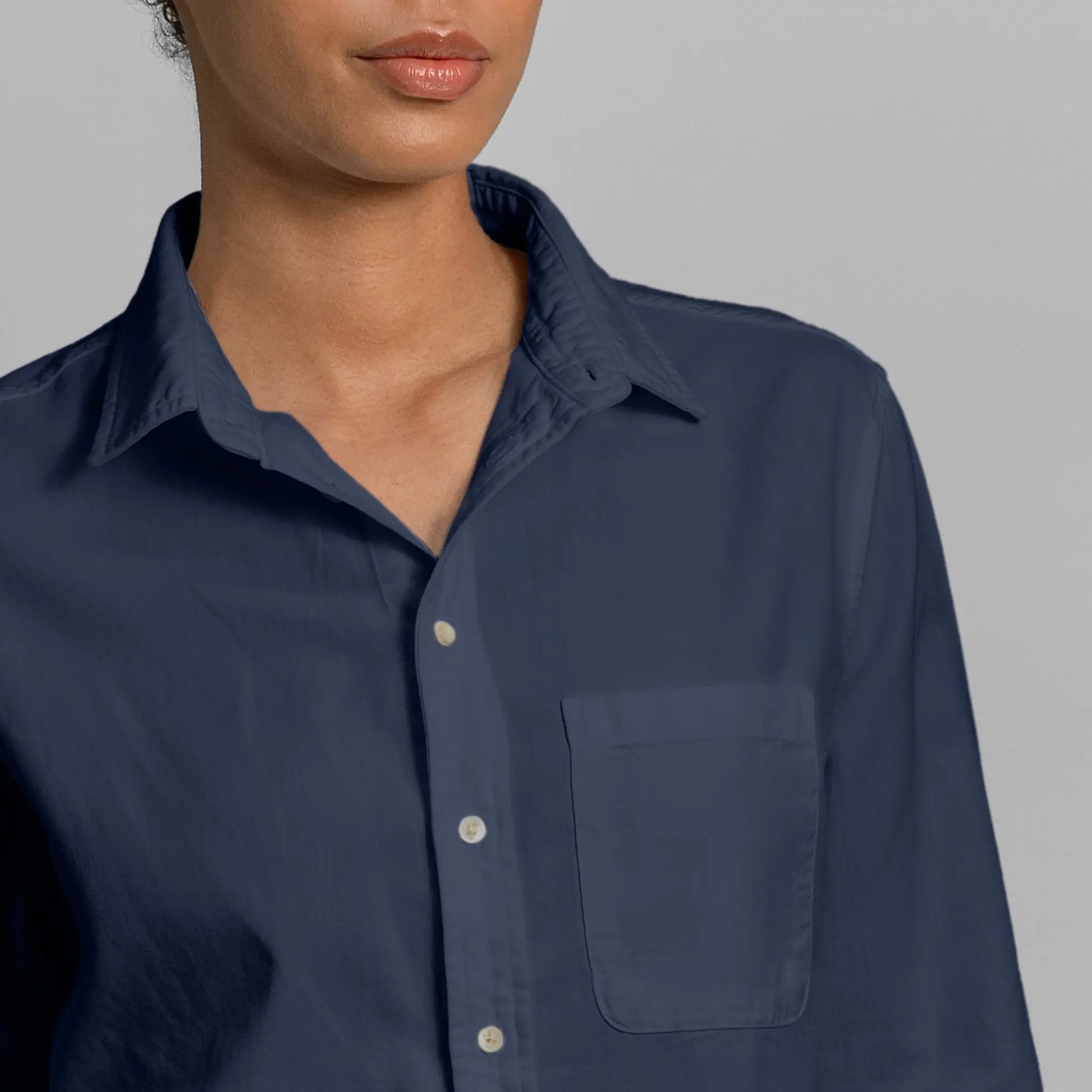 womens 100 sustainable classic shirt color navy blue