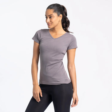 Women's Organic Pima Cotton V-Neck T-Shirt color natural gray
