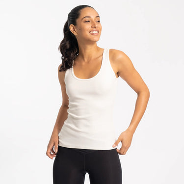 Women's Organic Pima Cotton Tank Top color white