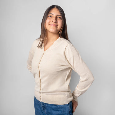 womens alpaca wool conscious cardigan color undyed