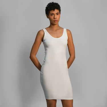 womens organic cotton bodycon dress color white
