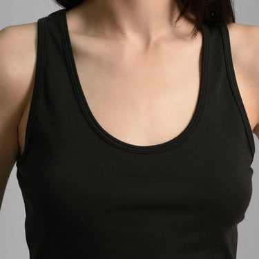 womens biodegradable short tank color black