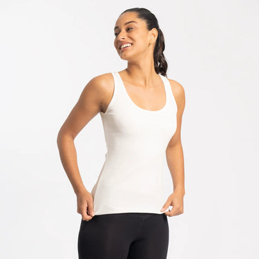 Women's Organic Pima Cotton Tank Top color white