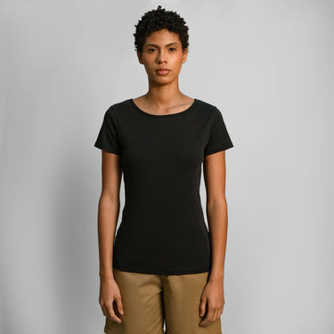 womens comfortable fit crew neck color black